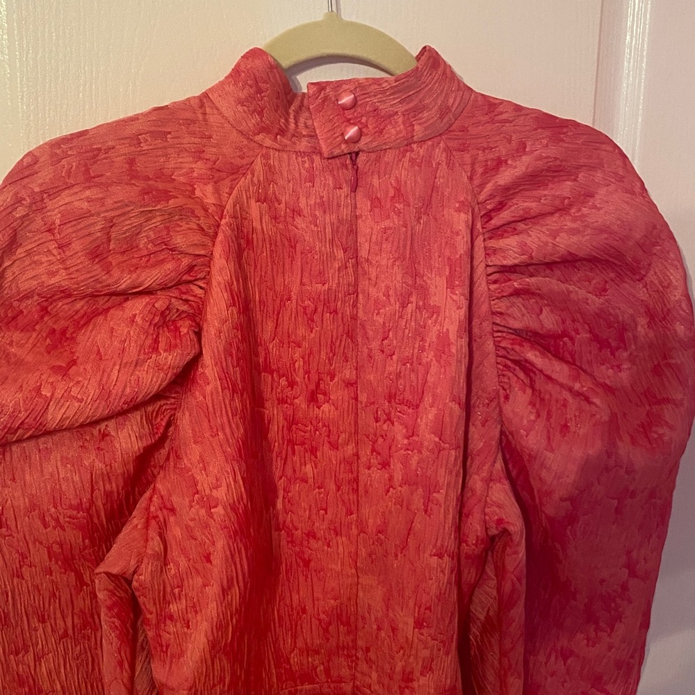 Rotate by Birger Christensen Jacquard Mini Dress Pink Carnation Size 8 - Picture 4 of 7